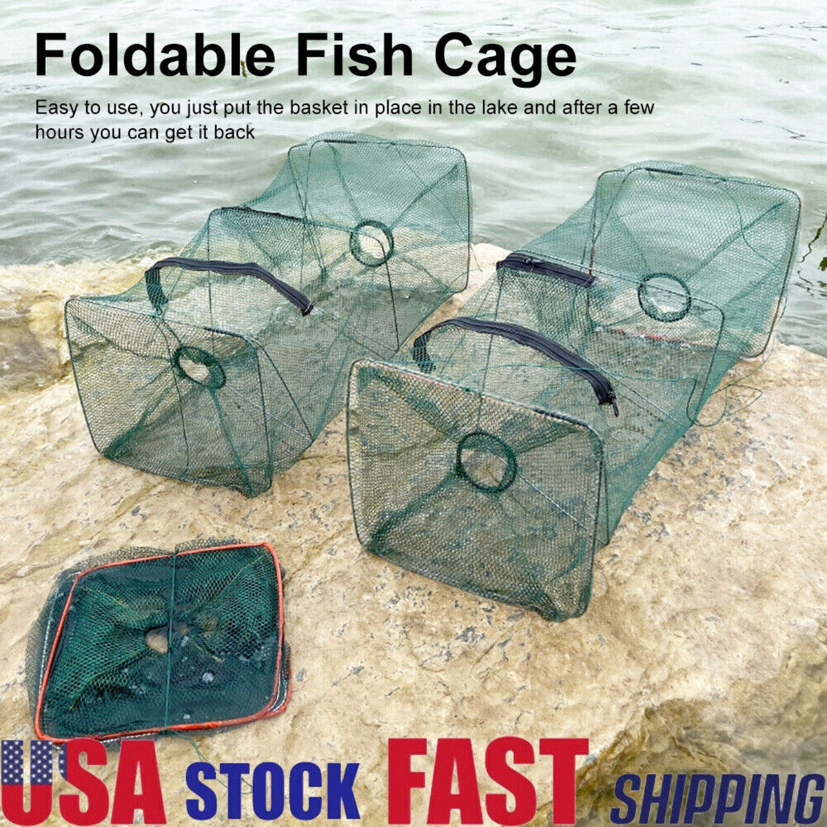 Foldable Fishing Bait Trap Net for Crab Shrimp Minnow Crawdad