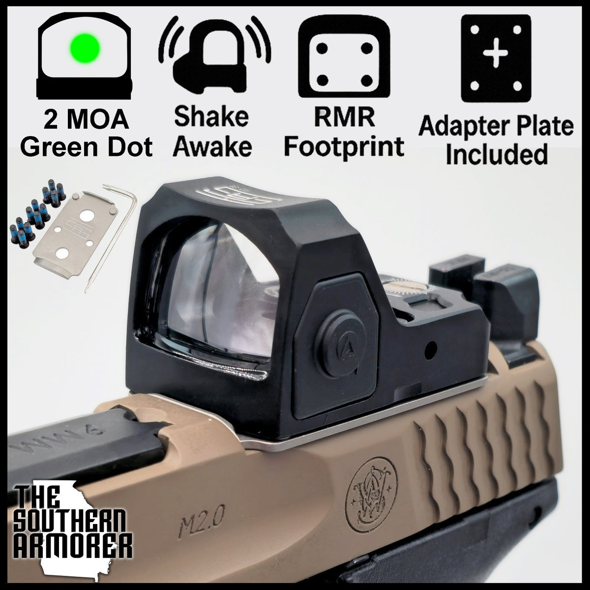 Green Dot Micro Sight with RMR Footprint & Adapter for M&P M2.0 CORE