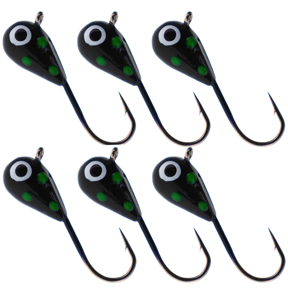 Ice Fishing Jigs Tungsten Lures for Panfish Crappie Perch Glow-Effect