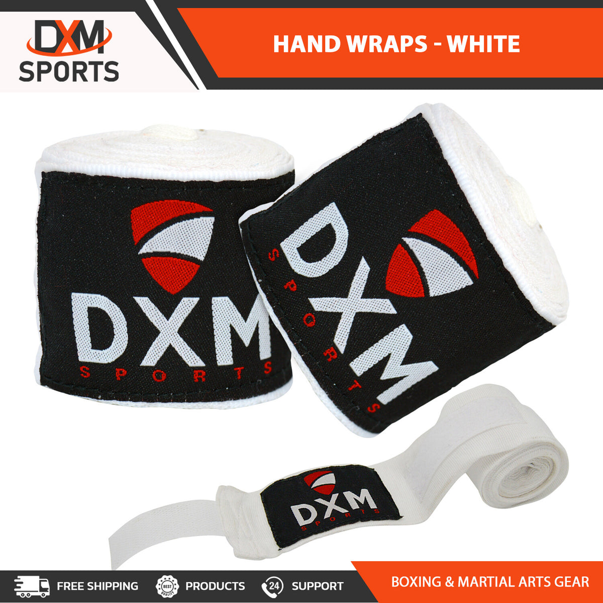 Boxing Hand Wraps 180" Muay Thai MMA Wrist Support Bandages - Pack of 1-5 Pairs