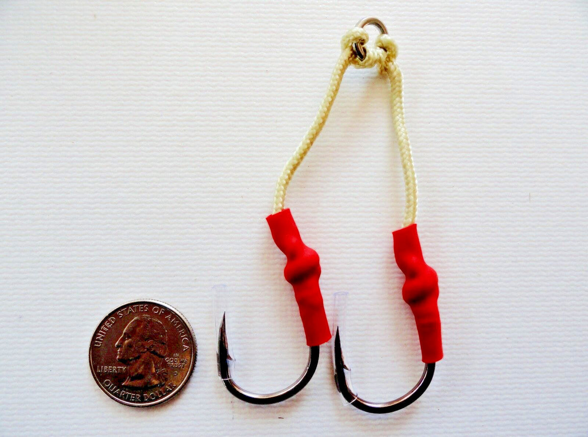 Assist Hooks 4/0 Black Nickel Fishing Hooks for Knife Vertical Speed Jigs - 10 Pairs, 5 Packs