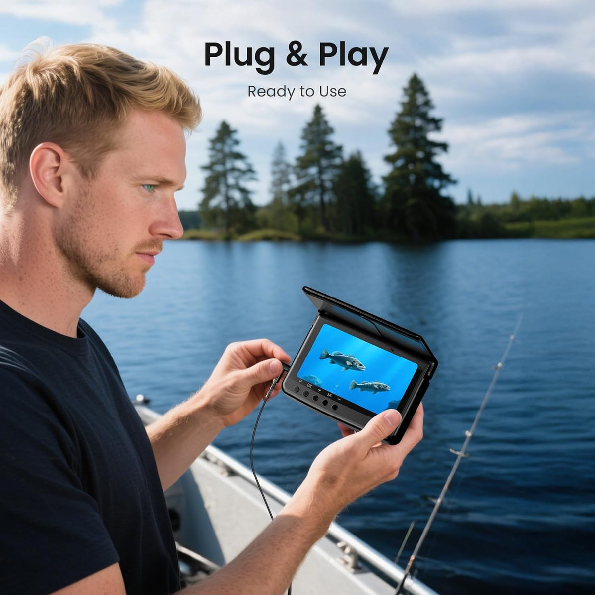 Underwater Fishing Camera 5-Inch HD DVR Fish Finder with Night Vision