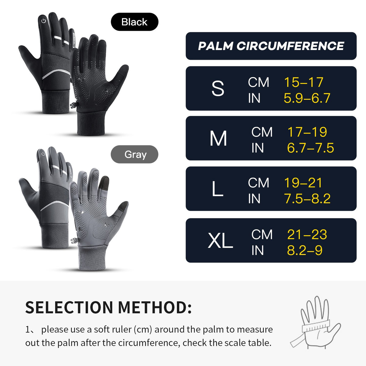 Thermal Winter Gloves with Touchscreen & Anti-Slip Grip for Running and Driving