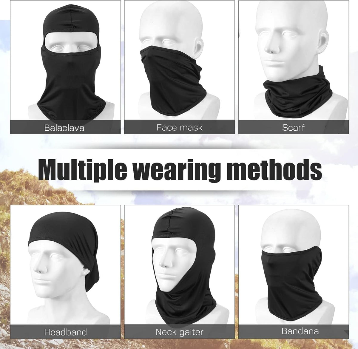 Unisex Breathable Ski Face Mask with UV Protection - Multiple Colors