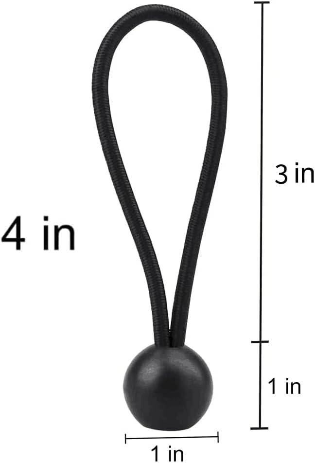 Heavy Duty 30 Pack 4-Inch Black Bungee Cord Tie Downs for Canopies & Tarps