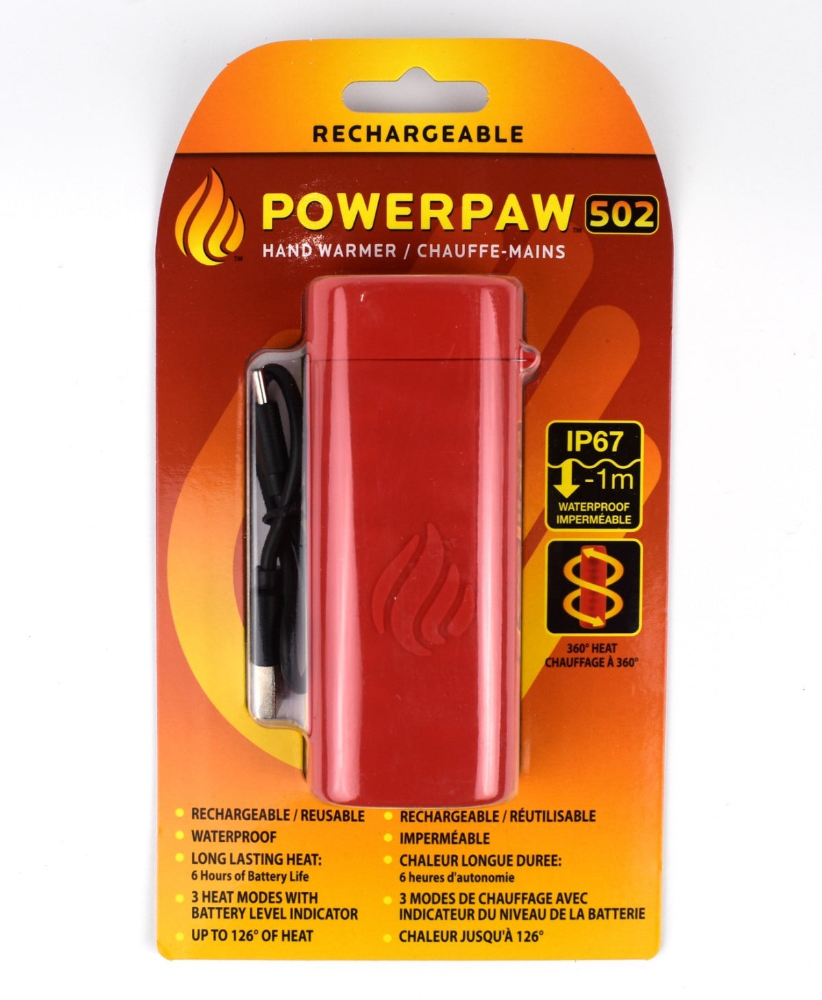 Rechargeable Hand Warmer with 3 Heat Settings & 6-Hour Battery Life