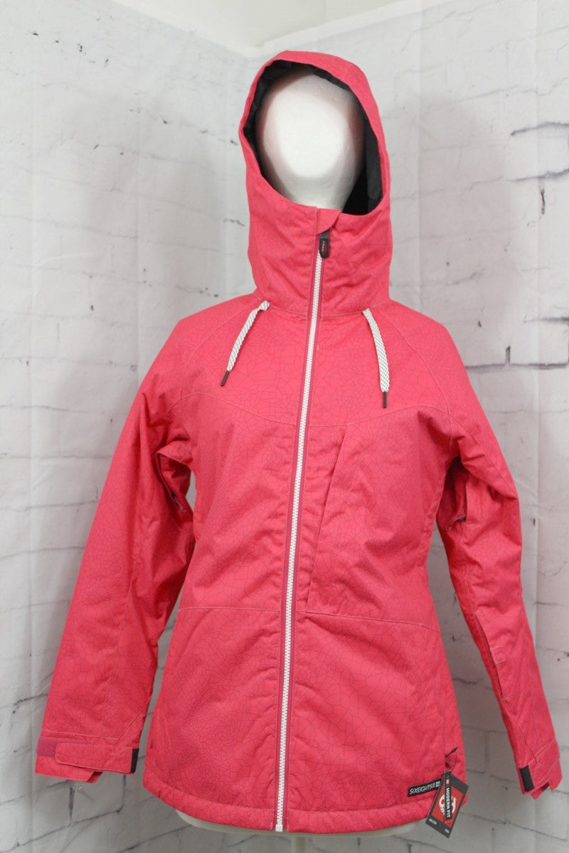 Women's Insulated Snowboard Jacket with Adjustable Features - Small Azalea Netting