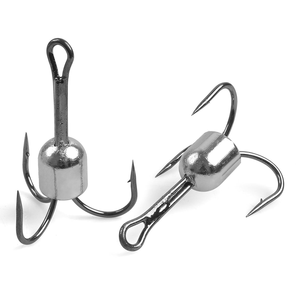 Weighted Treble Fishing Hooks Set - 4 Sizes, Saltwater & Freshwater Use