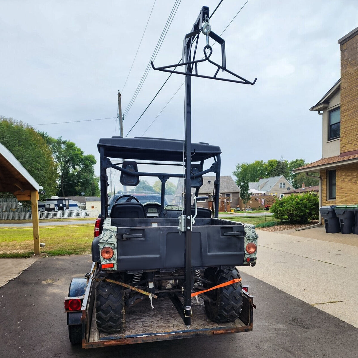 600LB Hitch Mount Deer Game Hoist Winch with Gambrel for Big Game Processing