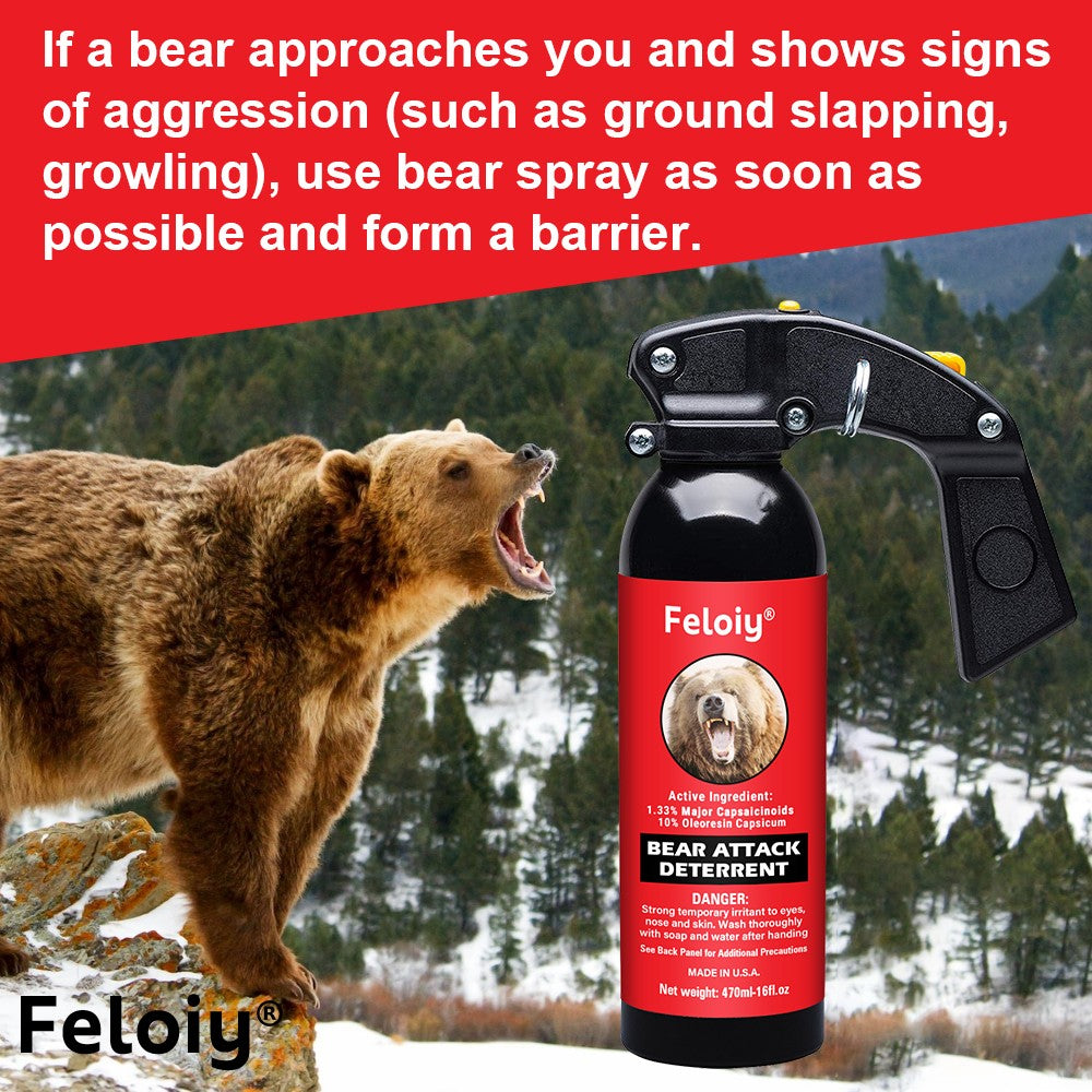 16oz Bear Spray Repellent with Holster - Powerful Wildlife Deterrent