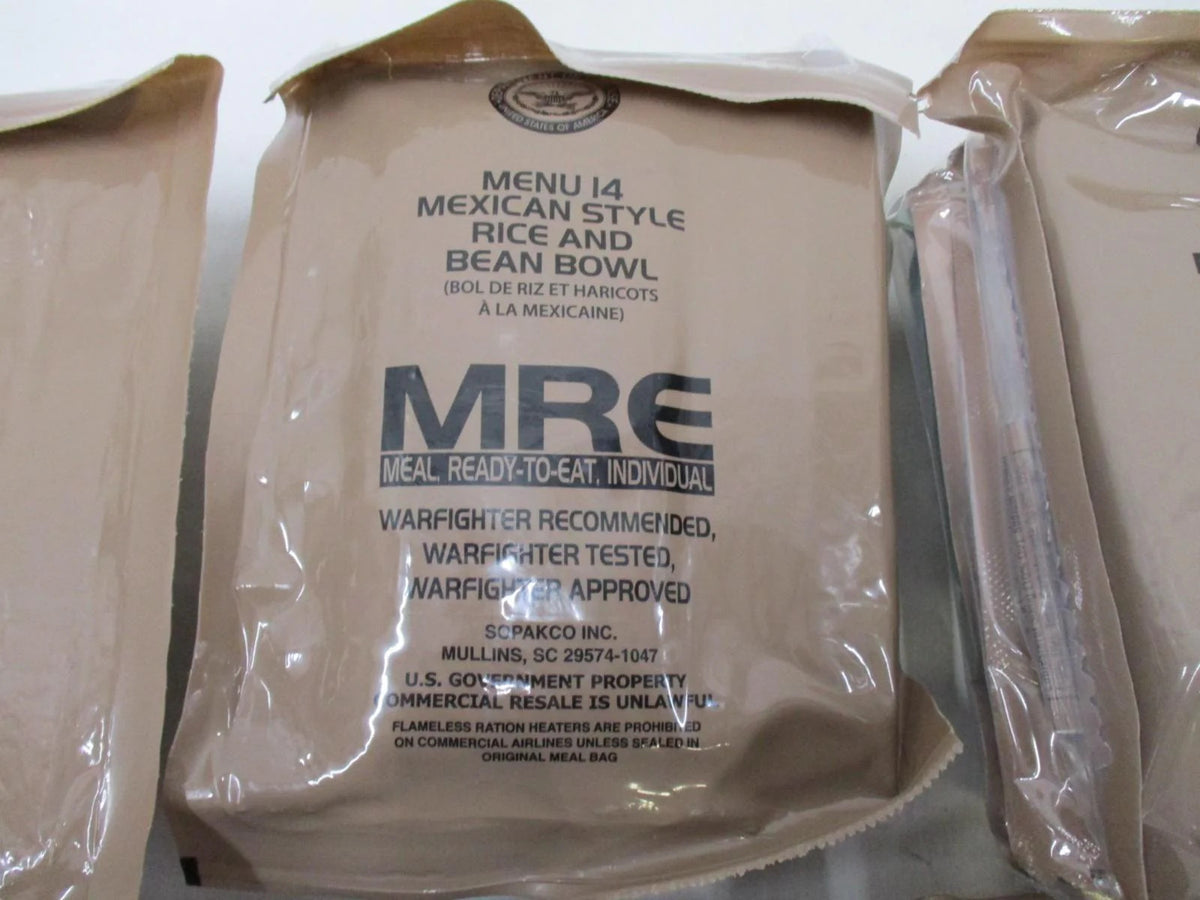 Genuine US Military MRE Meal - Ready-to-Eat, Shelf-Stable, Multiple Flavors