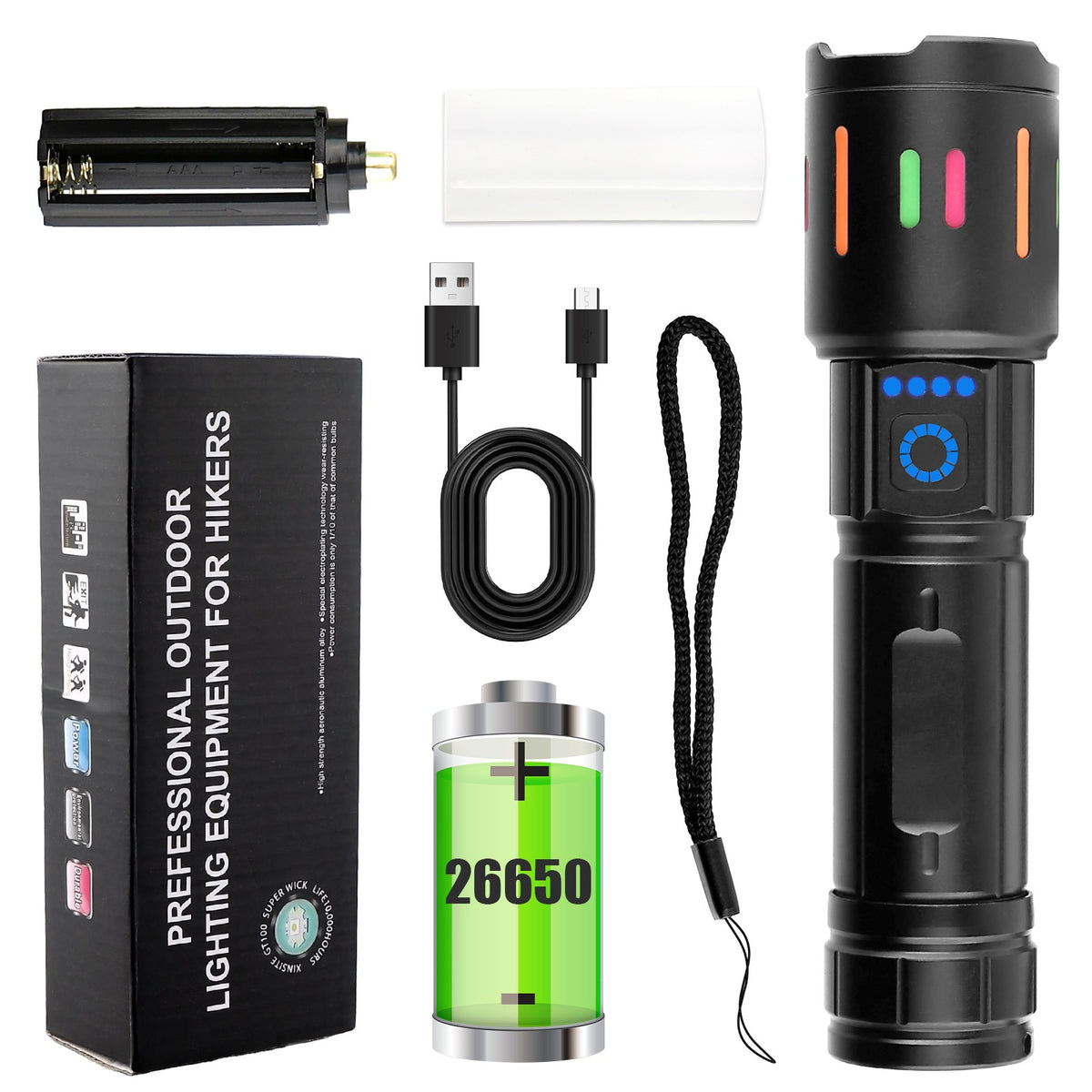 Super Bright Rechargeable LED Tactical Flashlight 350000000 Lumens Waterproof