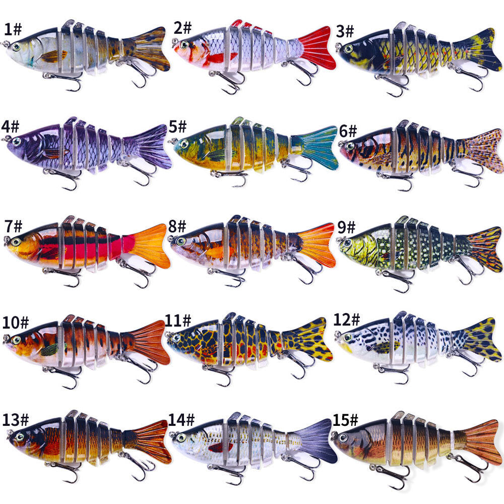 15pcs Multi Jointed Lifelike Fishing Swimbaits for Bass Trout Walleye