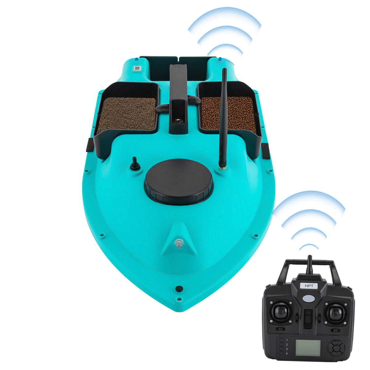 RC Fishing Bait Boat with Dual Motors 5200mAh Battery LED Lights for Sea Lake River