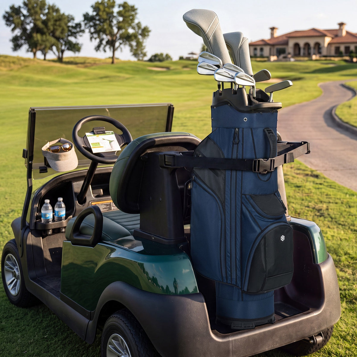 Lightweight 14-Way Golf Cart Bag with Full-Length Dividers Cooler Pocket & Rain Cover