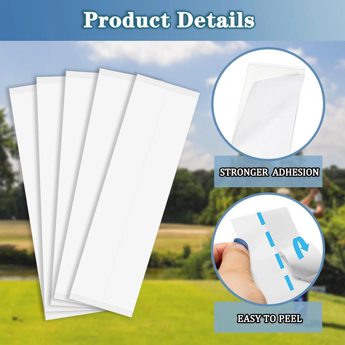 Golf Grip Kit 15-PCS Regripping Tape with Double-Sided Adhesive, 2x10 White