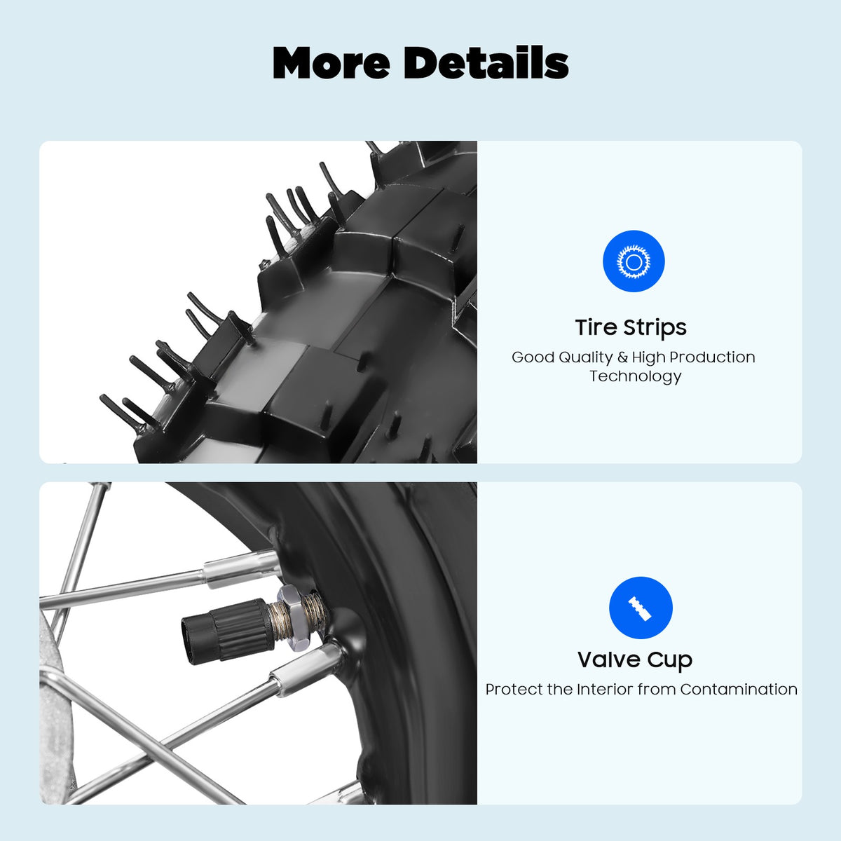 2.5-10 Motorcycle Wheel Set with Chain Sprocket for Motocross & Dirt Bikes