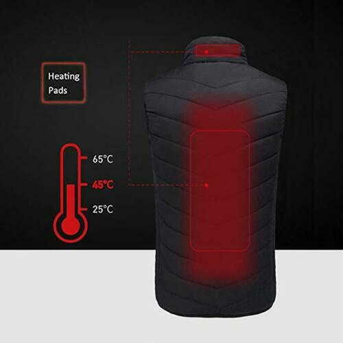 Electric Heated Vest for Men Women USB Warm Clothing with 4 Heating Pads