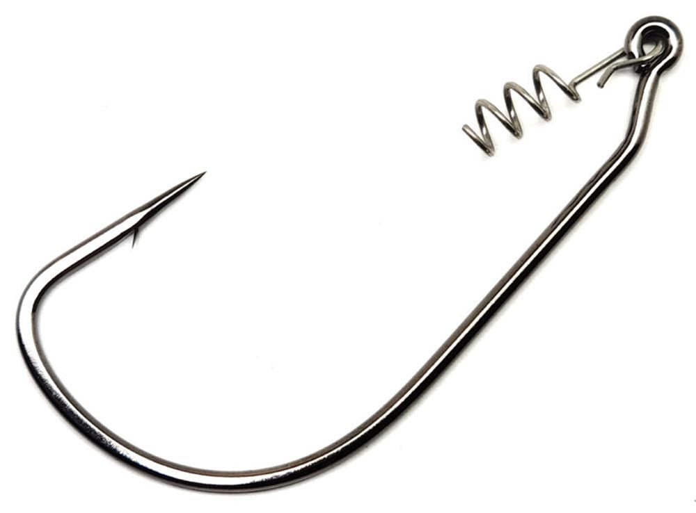 Fishing Hook with Spring Lock - Heavy Duty EWG Soft Plastic Bait Hook