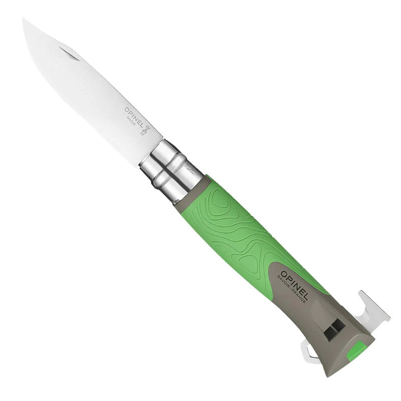 Outdoor Survival Folding Knife with 4-Inch Stainless Steel Blade, Tick Remover & Whistle