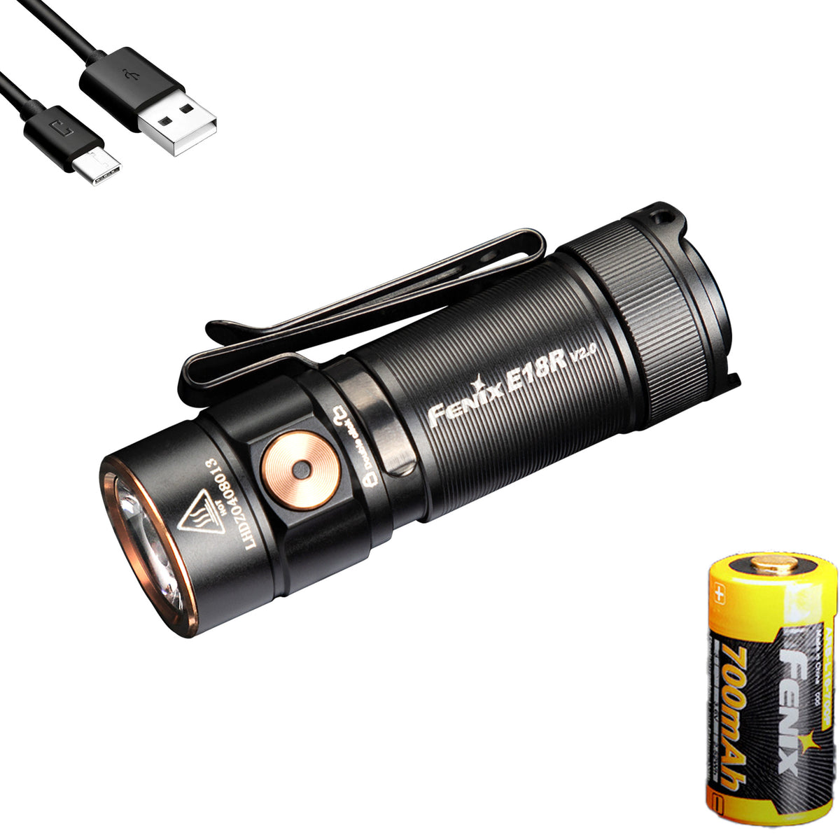 Rechargeable LED Flashlight 1200 Lumens Compact EDC Light with Lockout