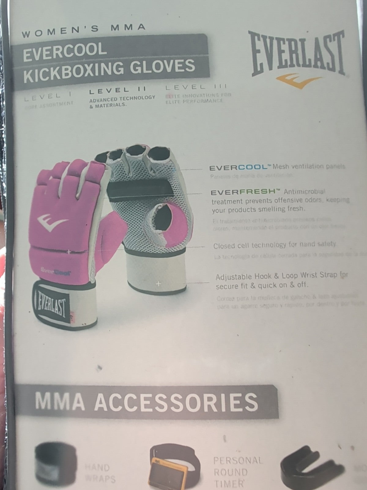 Women’s Kickboxing Gloves Level 2 MMA Training Pink & White
