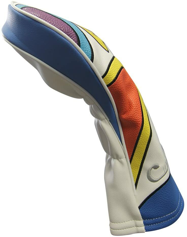 Retro Golf Driver Headcover - Vintage Leather Style Psychedelic Design