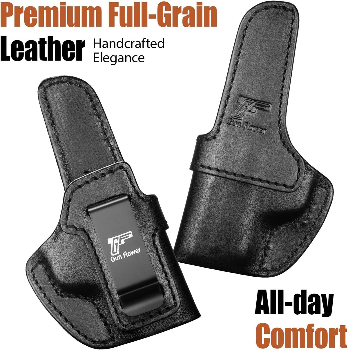 Concealed Carry Leather Holster for S&W Bodyguard 2.0, Optic Cut, Right Hand