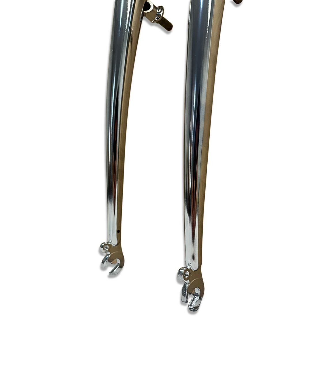 700c Chrome Steel Bike Fork with V-Brake & 100mm QR for Retro & Hybrid Bikes