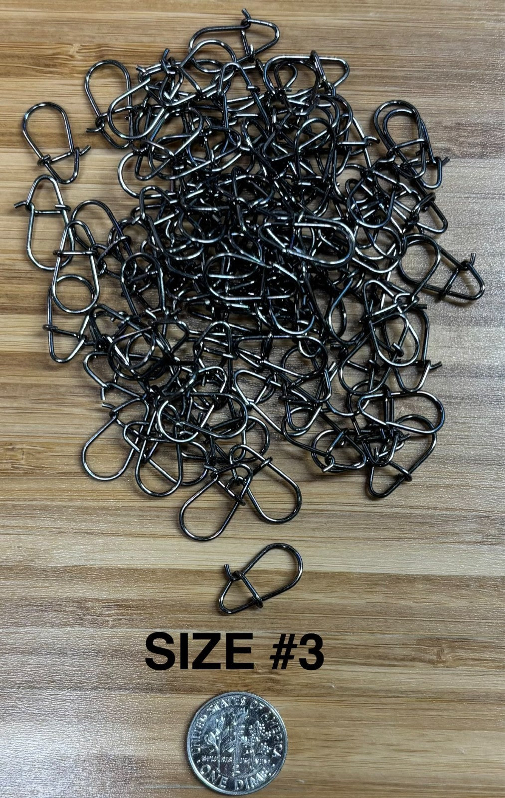 Stainless Steel Fishing Snaps 100 Pack - Heavy-Duty Tackle Clips for Anglers