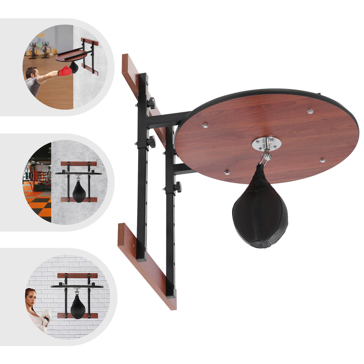Heavy Duty Wall-Mounted Boxing Speed Bag Platform Kit with Adjustable Frame