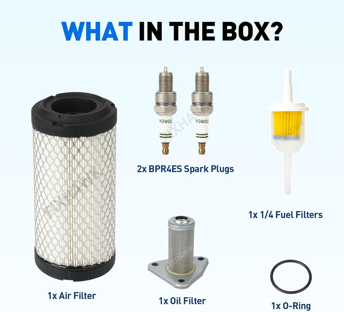 Golf Cart Tune Up Kit for EZGO TXT & ST350 Gas Models - Oil, Fuel & Air Filters, Spark Plugs