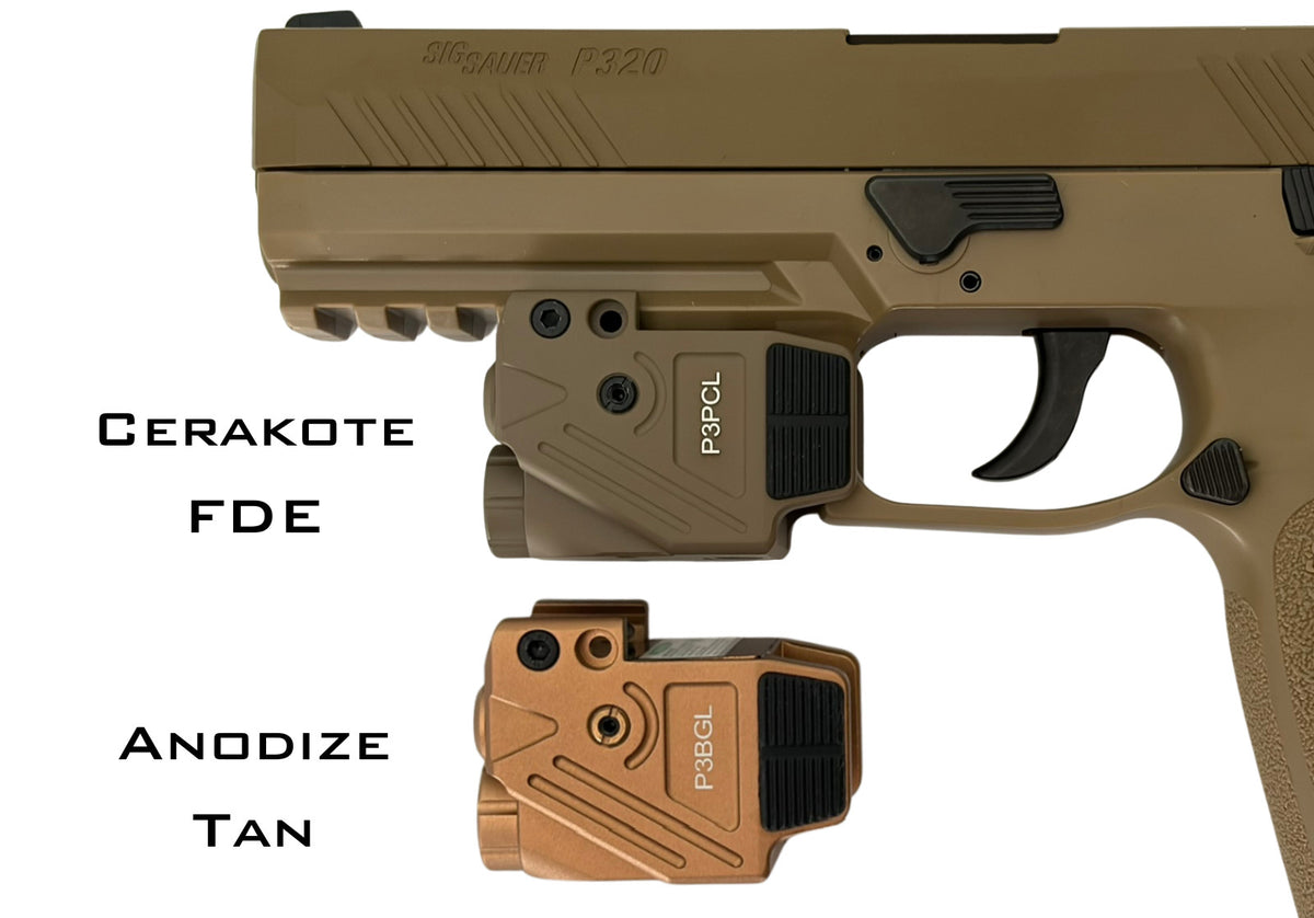 Dual Beam Purple Cyan Handgun Light Laser with 700 Lumens - FDE Cerakote