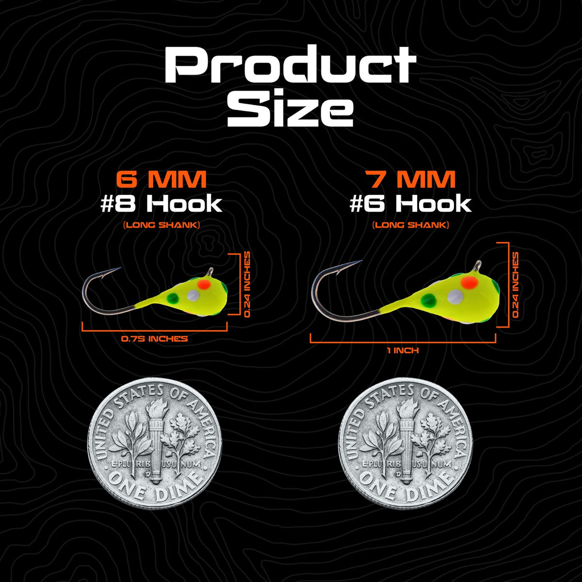 Ice Fishing Jigs Tungsten Lures for Panfish Crappie Perch Glow-Effect