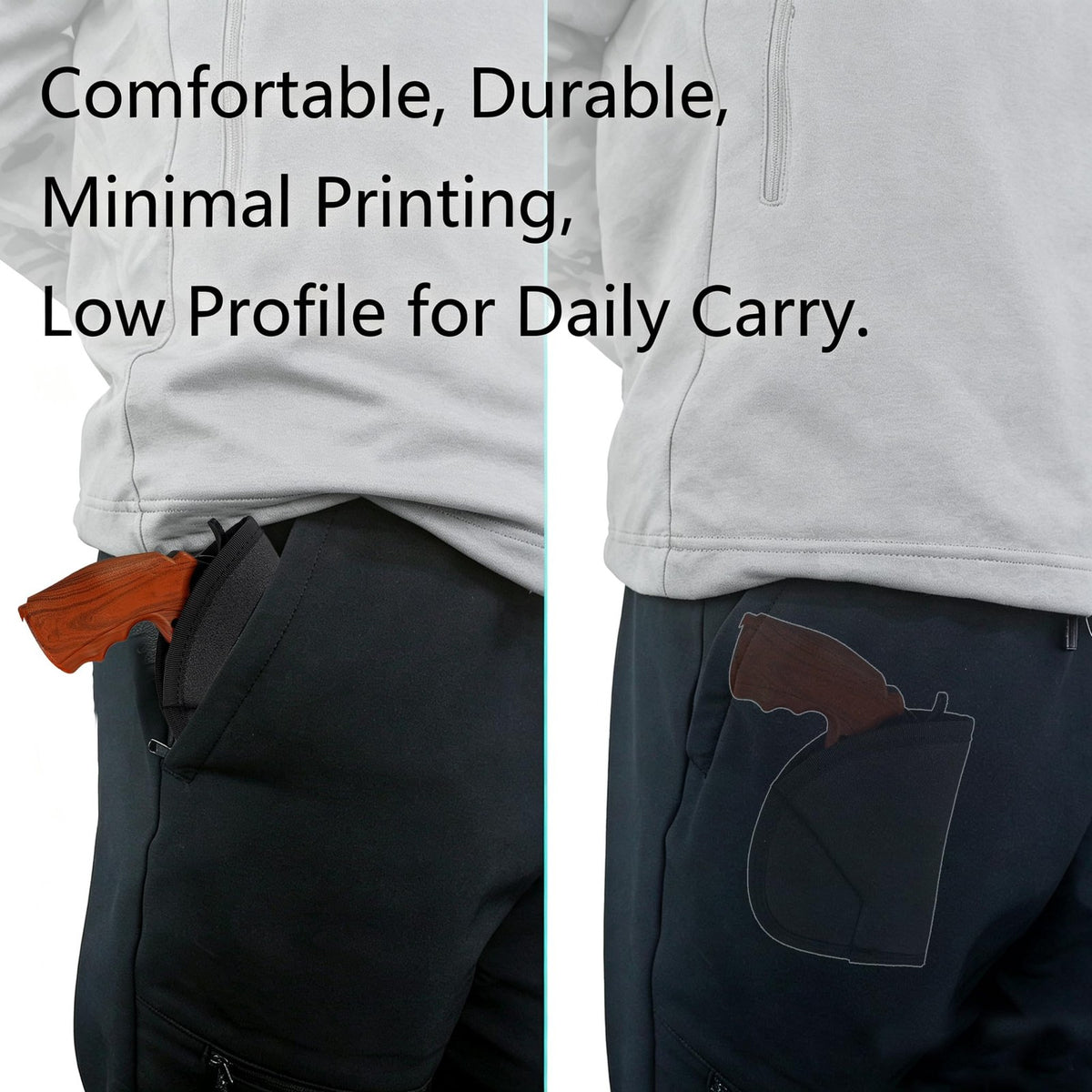 Concealed Leather Pocket Holster for Small Revolvers with Up to 2.25" Barrel