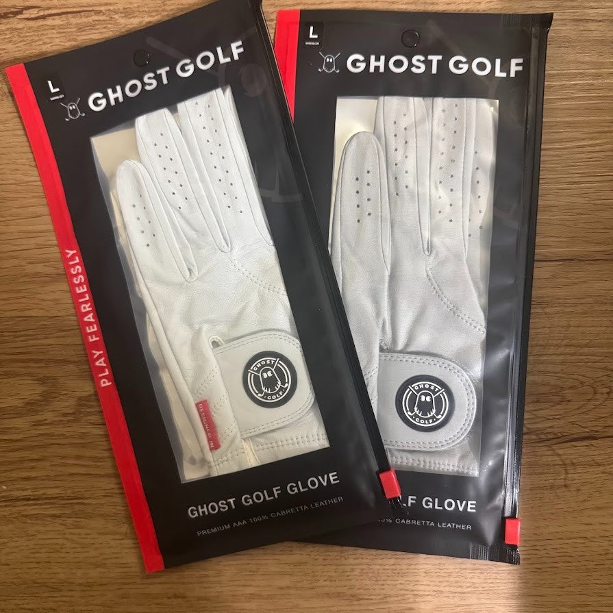 Golf Gloves Set for Women - Left-Hand Large White & Gray Ghost