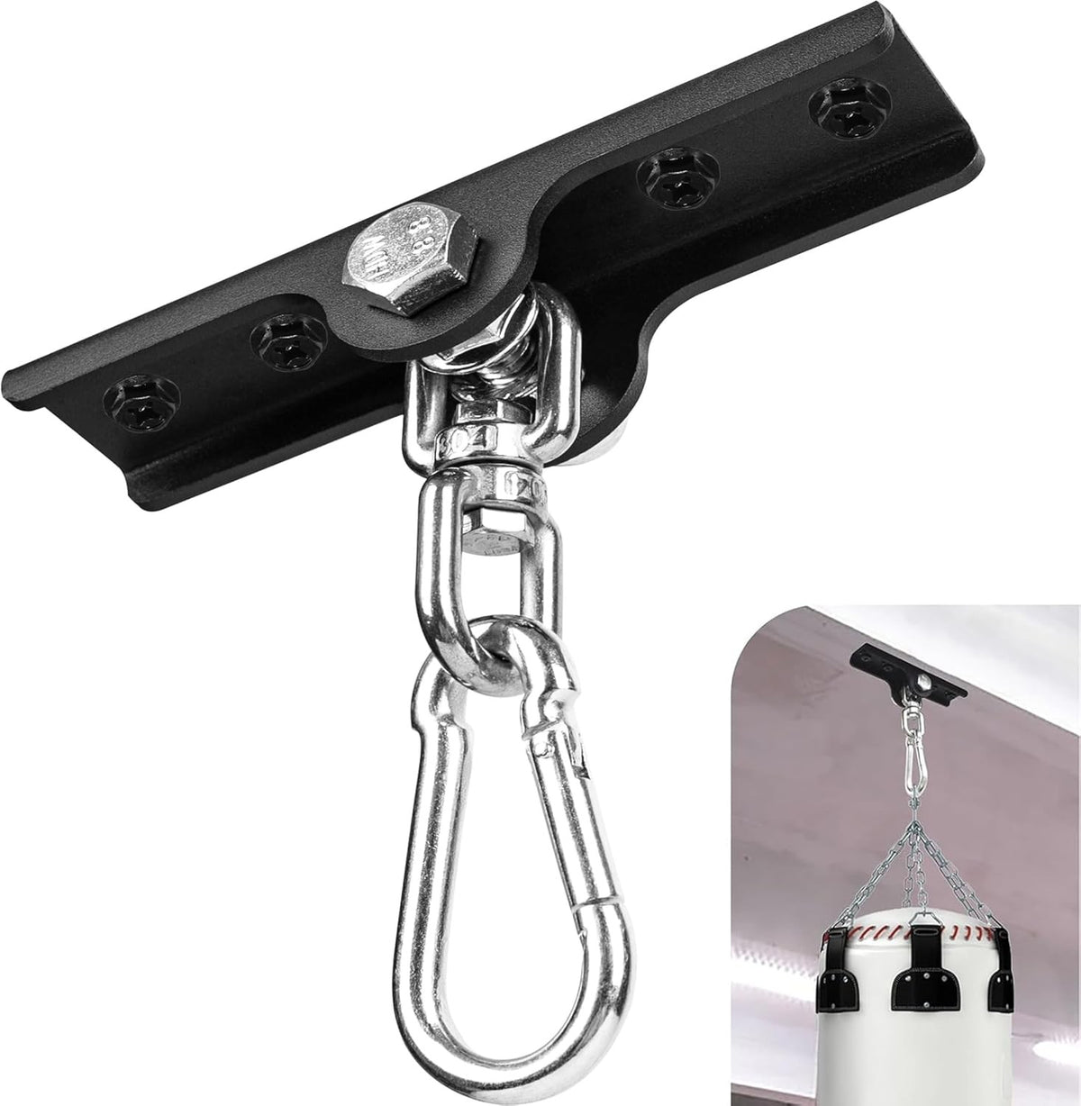Heavy Bag Ceiling Mount Hanger for Boxing & Martial Arts - Matte Black