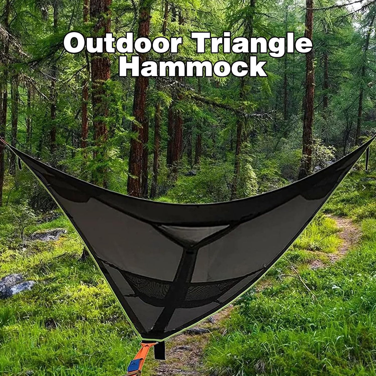 Heavy-Duty Multi-Person Triangle Hammock with Portable Straps & Storage Bag