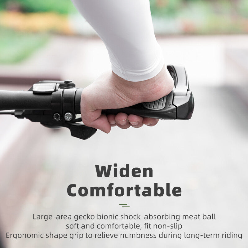 Mountain Bike Rubber Handlebar Grips Lock-On Shockproof Dustproof 130mm Black