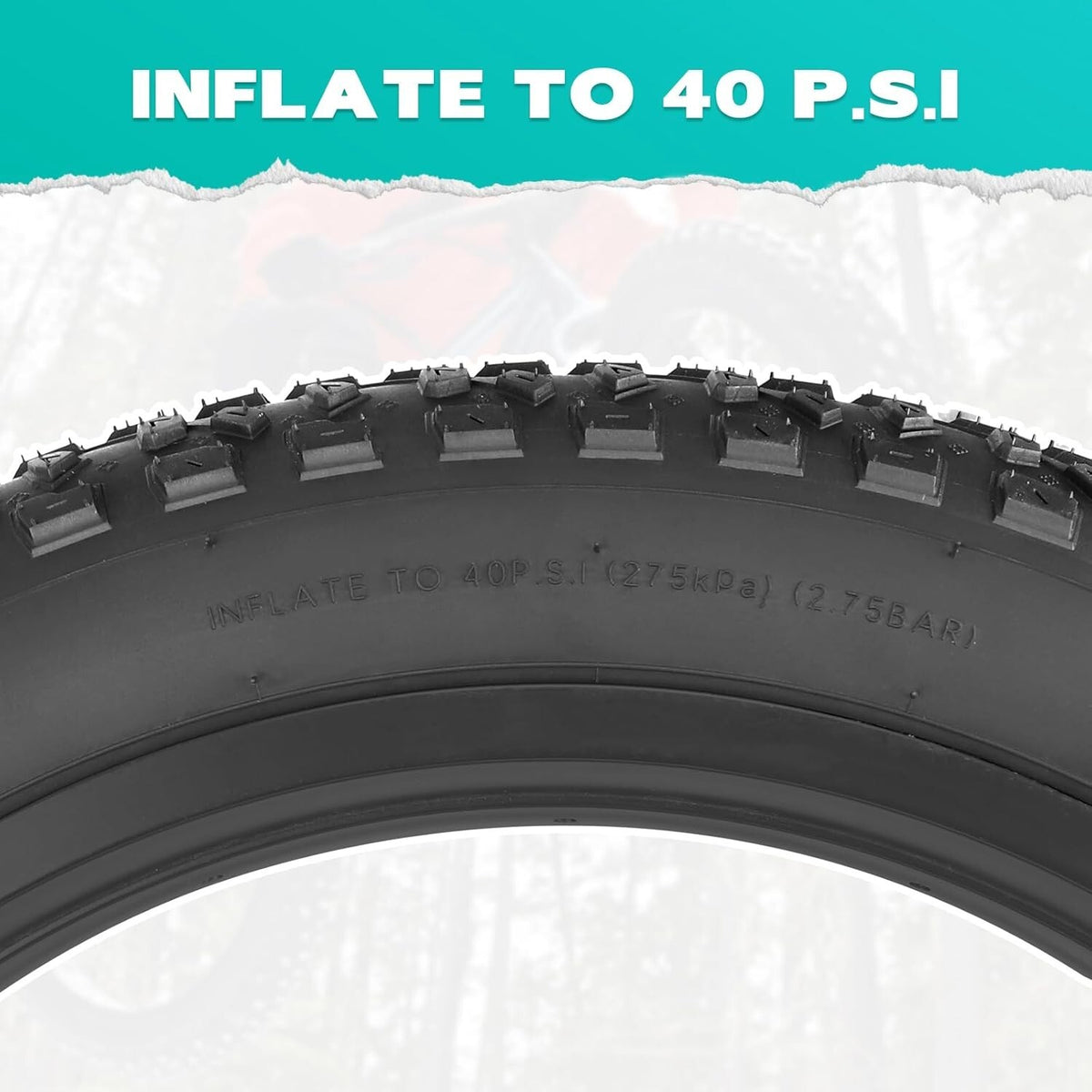 2 Pack 20x3 Inch Electric Bike Fat Tire with 2 Tubes - Mountain & Snow