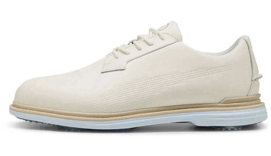 Waterproof Golf Shoes Men’s Spikeless Leather Footwear - Warm White