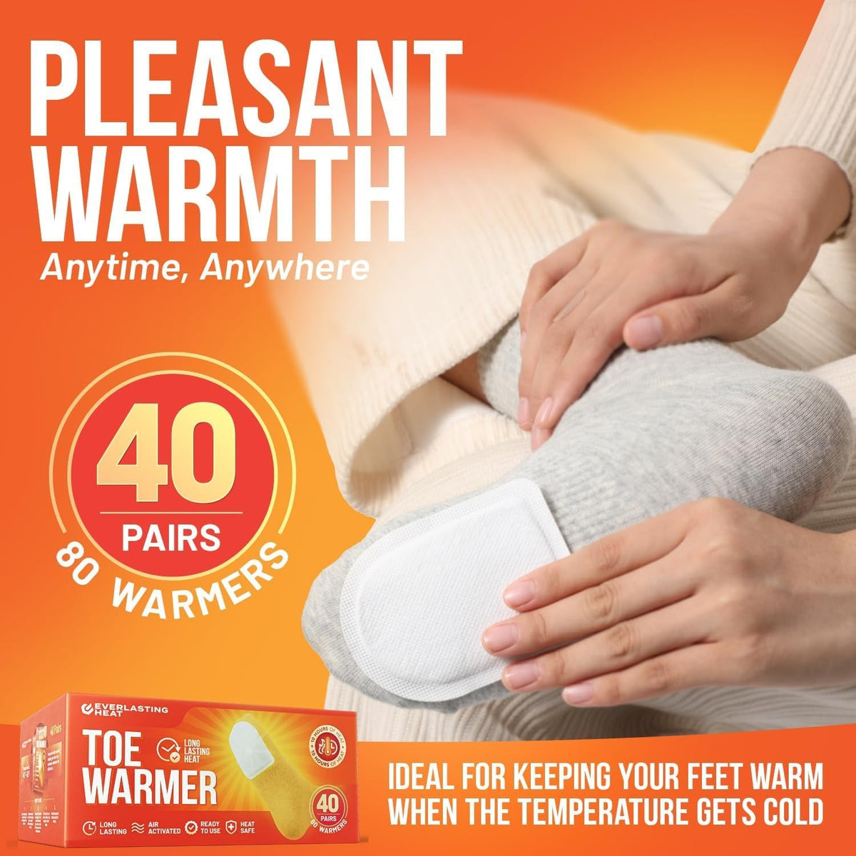 Disposable Toe Warmers Pack - Up to 10 Hours of Long-Lasting Heat for Cold Weather