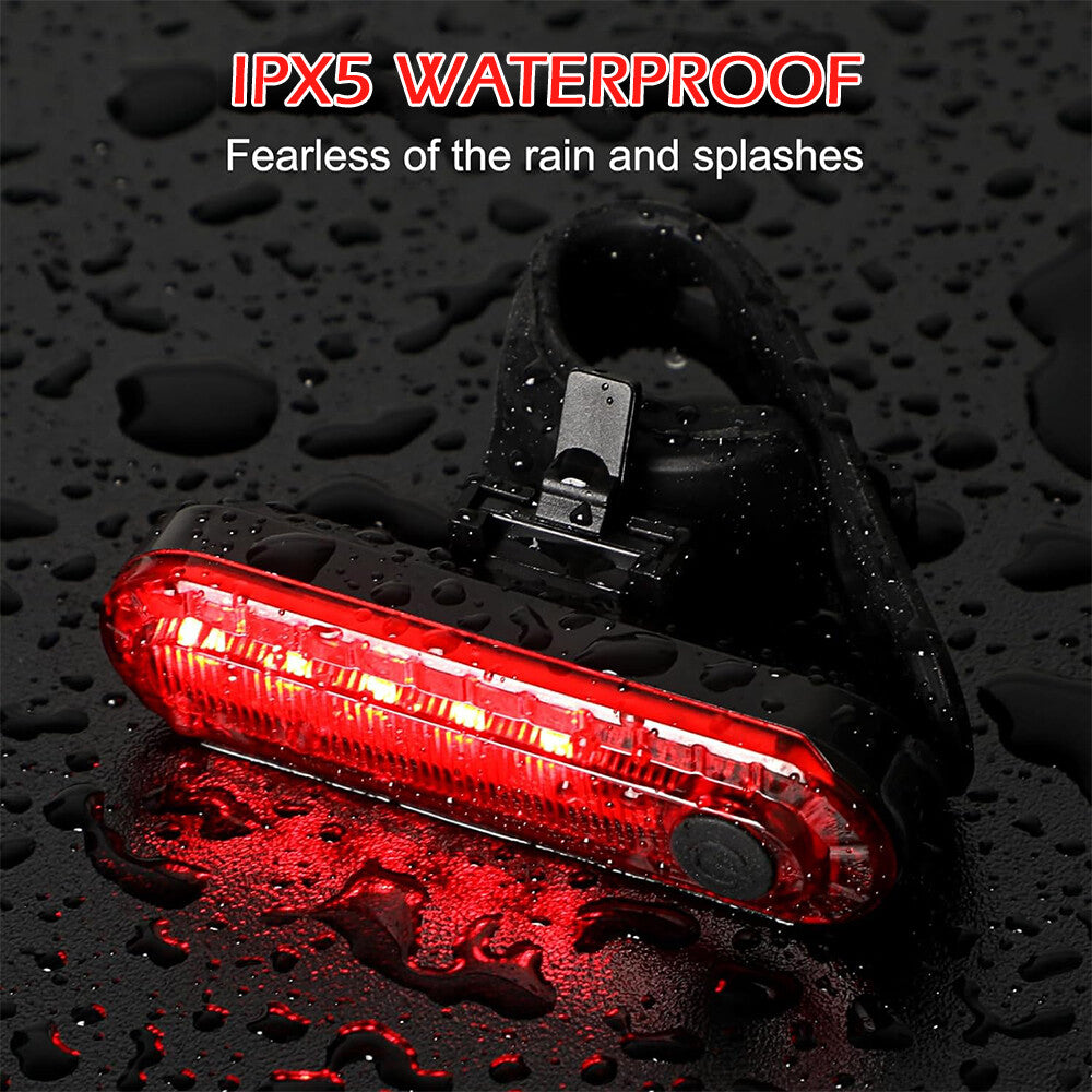 Rechargeable Bike Tail Light Set - USB LED Rear Safety Lights for Bicycle, Scooter, Helmet & More