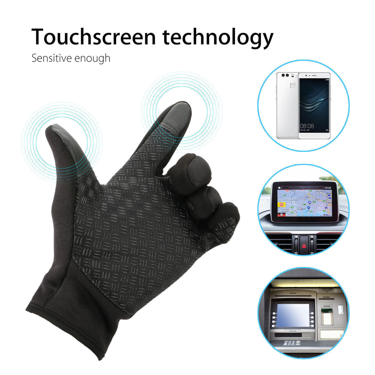 Winter Waterproof Touch Screen Gloves for Outdoor Sports - Thermal Windproof Mittens