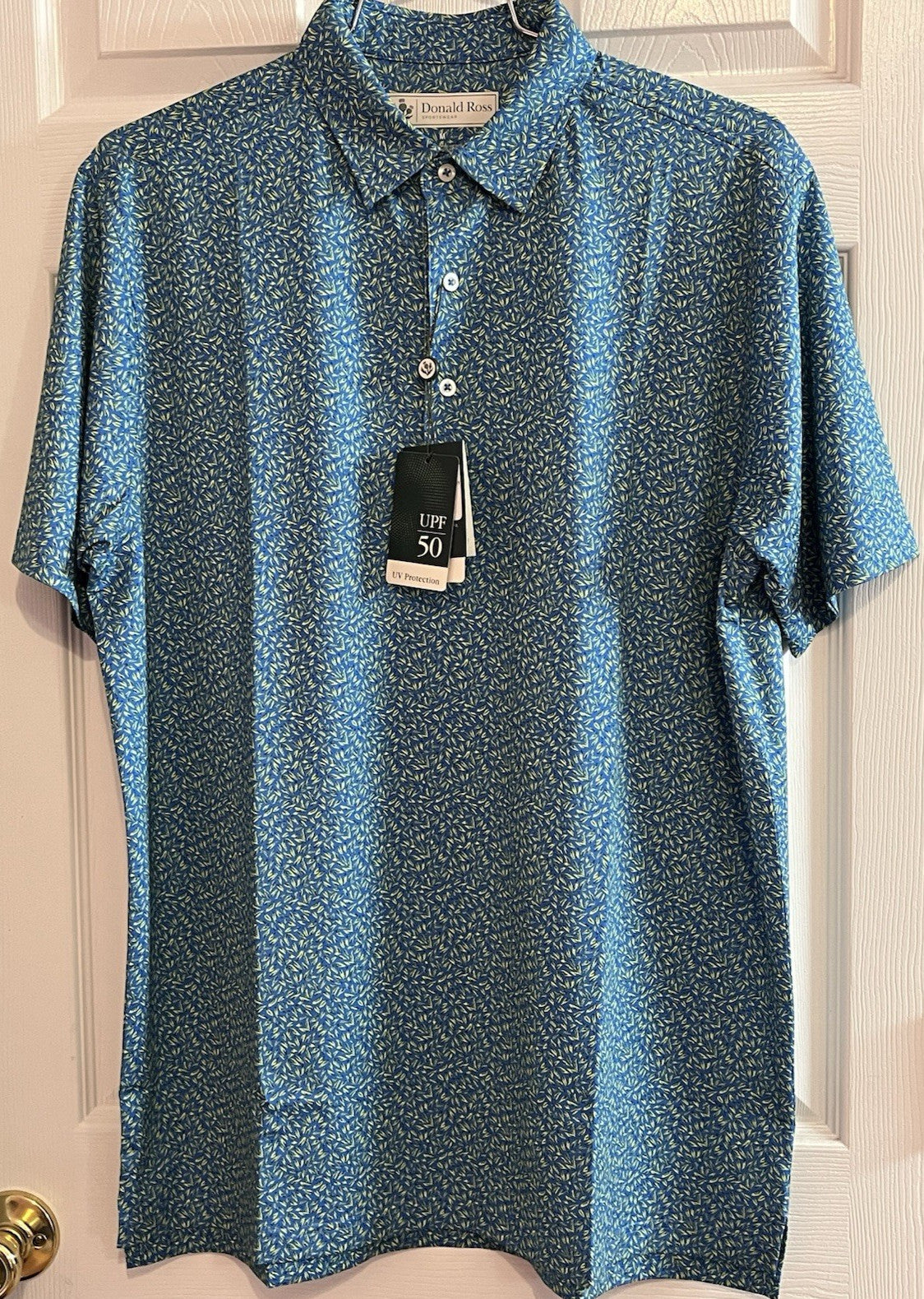 Men's Golf Polo Shirt - Donald Ross Adriatic/Navy Small New