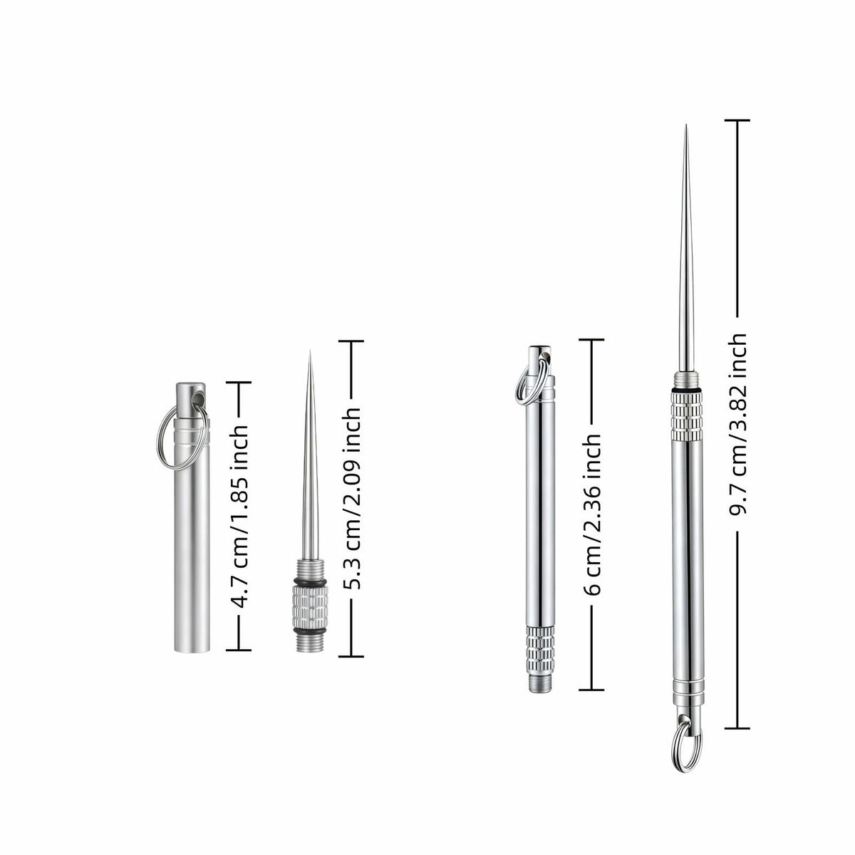 Portable Titanium Multi-Function Toothpick Keychain - Reusable Stainless Steel
