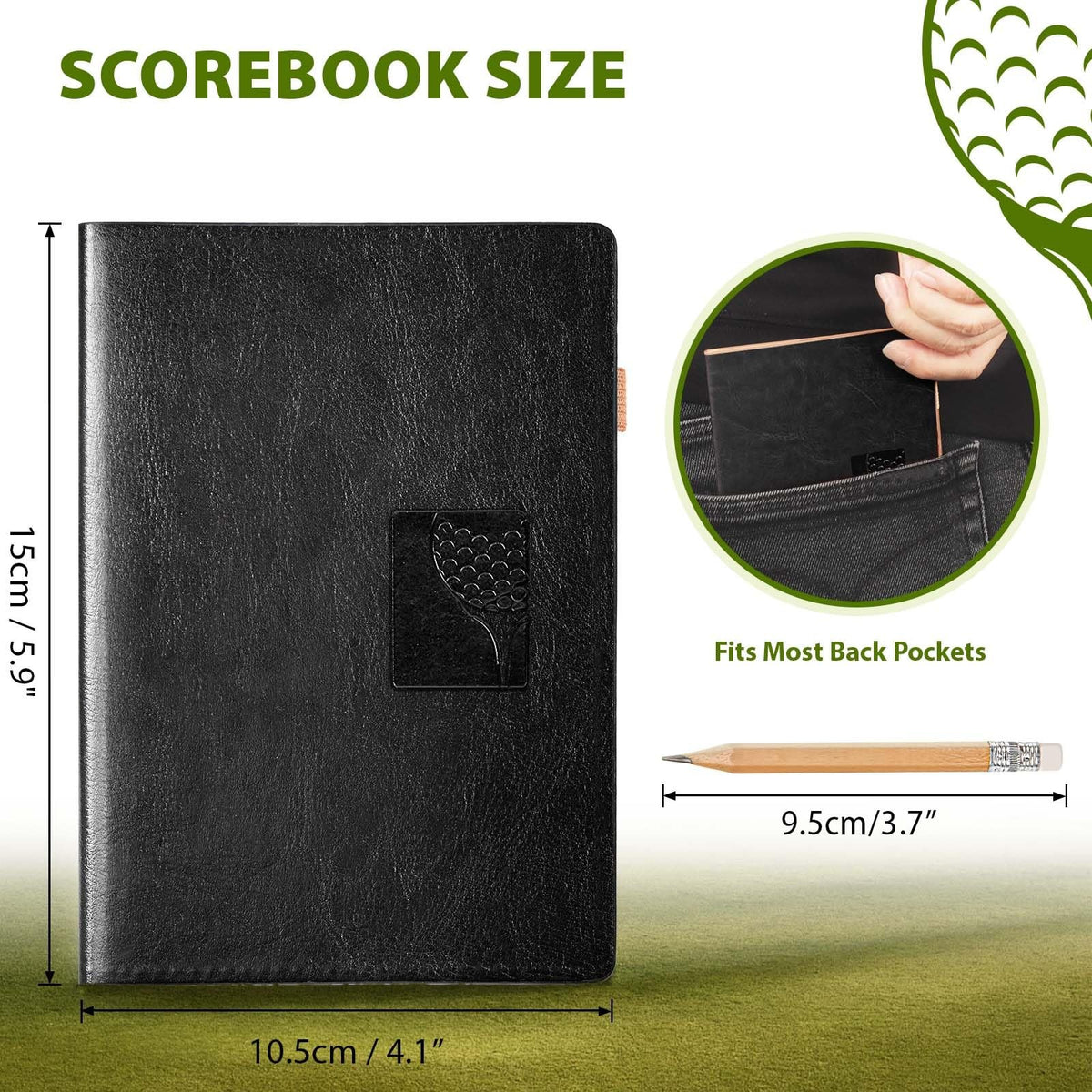 Golf Scorecard Book Set with Ball Bag - Compact & Durable Golf Accessories for Dad