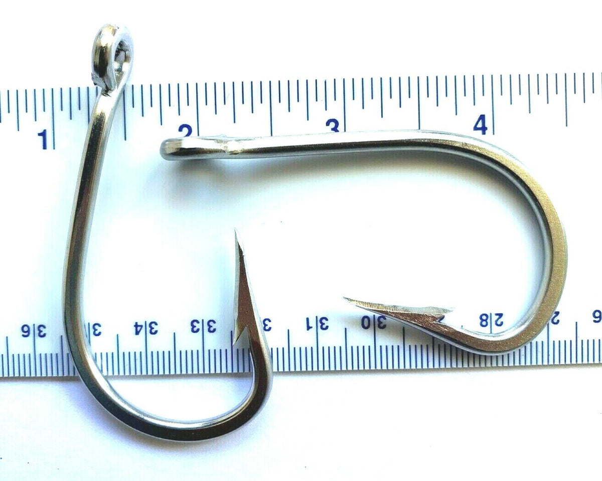20 Stainless Steel Big Game Tuna Hooks Size 8/0 Saltwater Fishing Gear