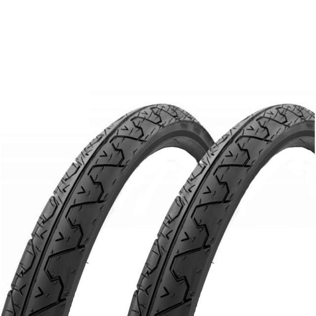 26x1.95 Bicycle Tires Pair - Mountain & Hybrid Road Tires, Black