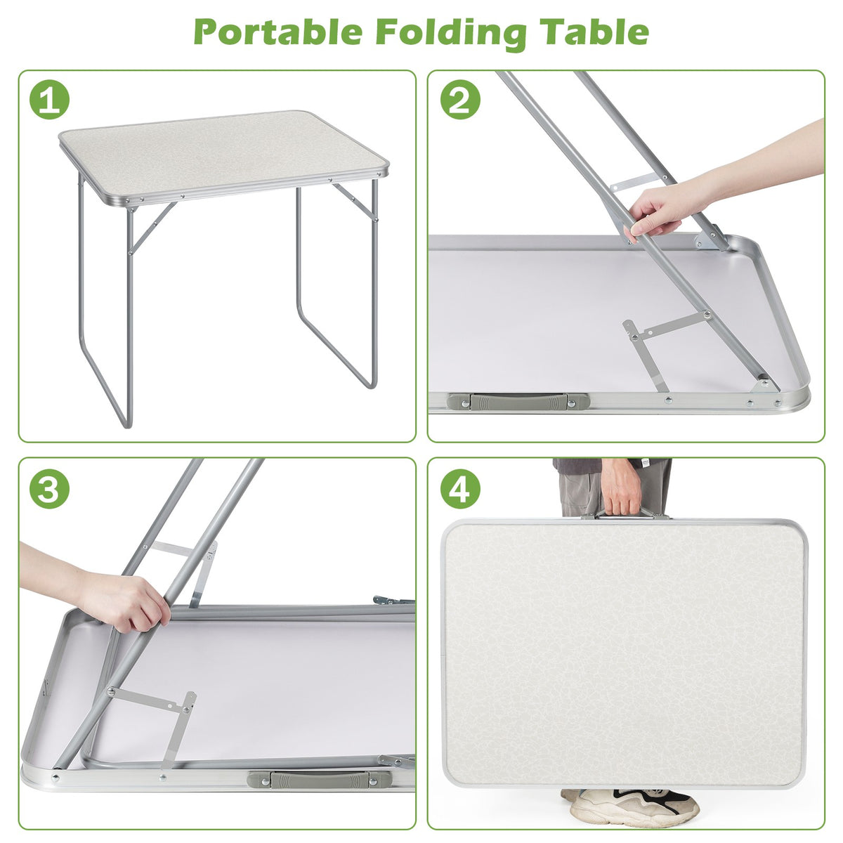 Portable Folding Camping Table with Handle - Lightweight Outdoor Picnic & Yard